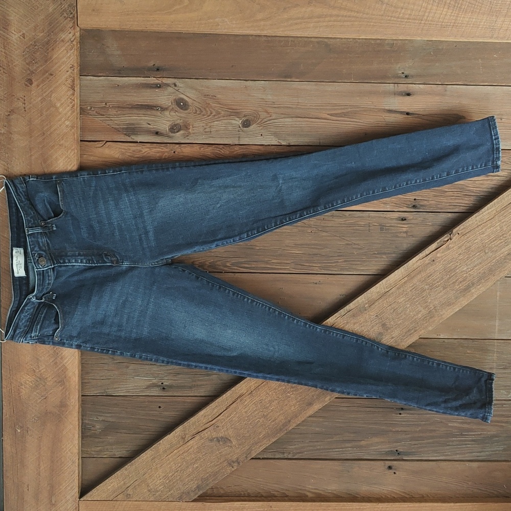 Abercrombie & Fitch the Super Skinny High Rise Jeans 30 10L Dark Blue Stretch